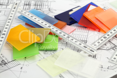 color plastics and architectural drawings