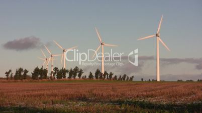 Sunlit wind turbines