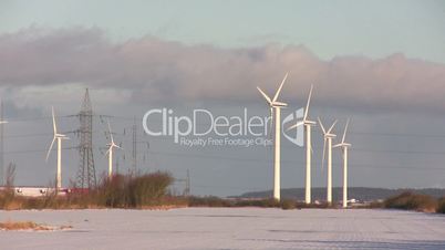 Wind turbines in wintertime