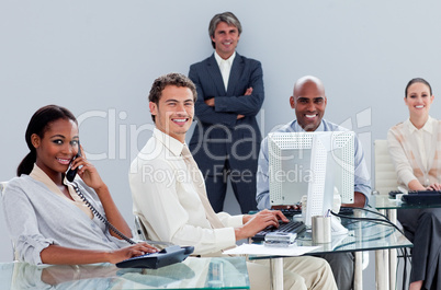 multi-ethnic business team at work