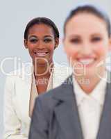 Portrait of two smiling businesswomen
