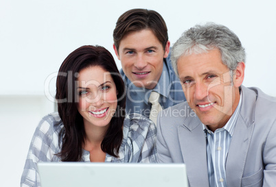 business people working at a computer
