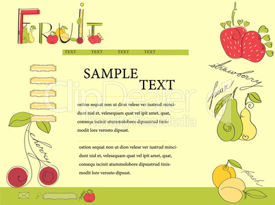 Website template with fruit