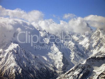 Mountains in clouds.