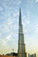The finishing stage of Burj Dubai (Burj Khalifa) construction