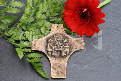 Kreuz mit Abbildung des Heiligen Abendmahls