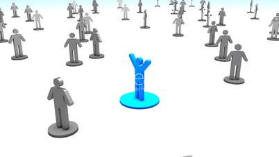 Winner / leader human symbol concept 3d animation