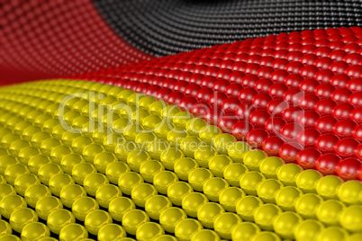 Wave of spheres in the colors of Germany
