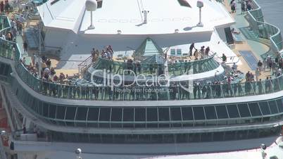 Passengers on deck of a cruise liner