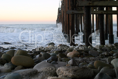 Ocean Wave Storm Pier