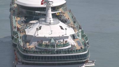 Passengers on deck of a cruise liner