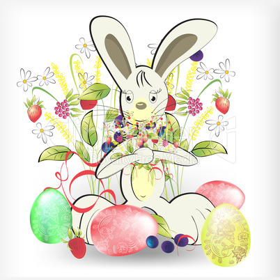 Rabbit with easter egg