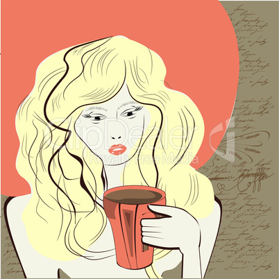 Young woman with a cup of coffee