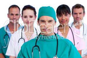 Portrait of a surgeon and his medical team