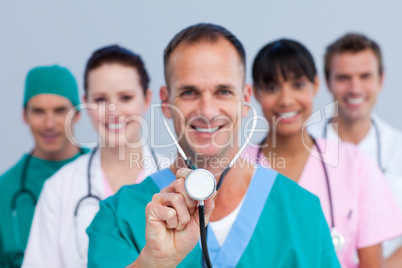 Portrait of an enthusiastic medical team