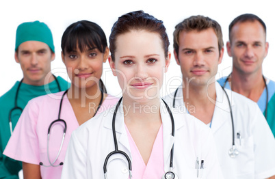 Portrait of a serious medical team