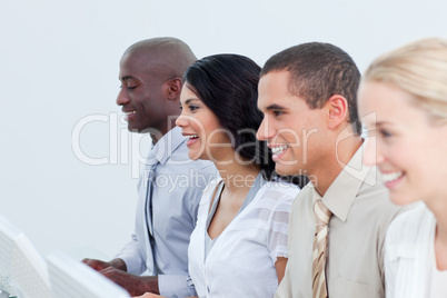 Multi-ethnic business team working in the office