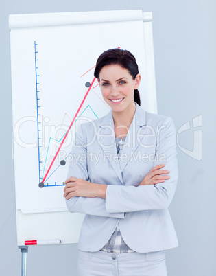 Elegant businesswoman giving a presentation