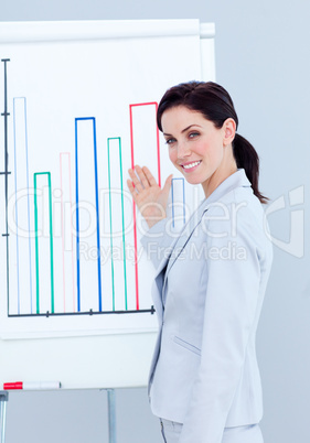 Attractive businesswoman giving a presentation