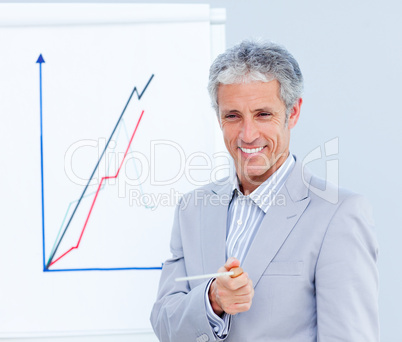 Mature businessman giving a presentation