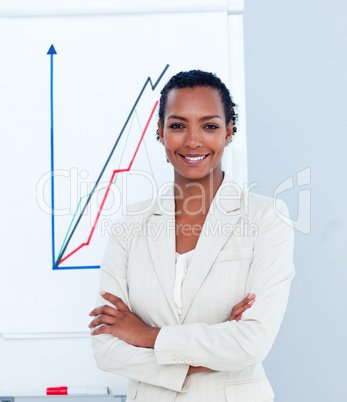 Young businesswoman giving a presentation