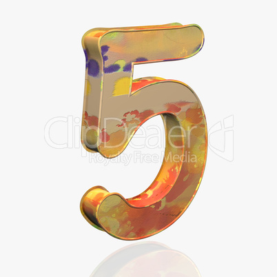 Alphabet - Grunge - number-5