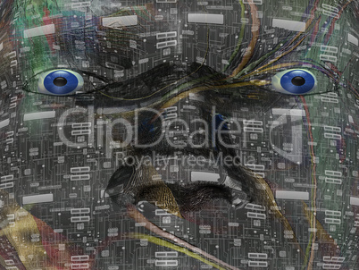 Head abstract - Background - 3D