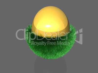 Easter Egg - Grass - isolated - 3D