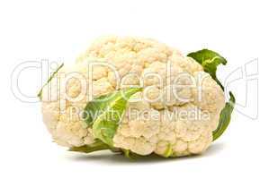 Fresh cauliflower head. Isolated on white background.