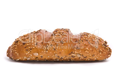 Single fresh bun on a white background