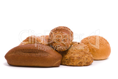 Fresh buns on a white background