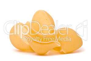 Raw italian pasta isolated on a studio white background