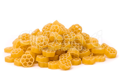 Raw italian pasta isolated on a studio white background