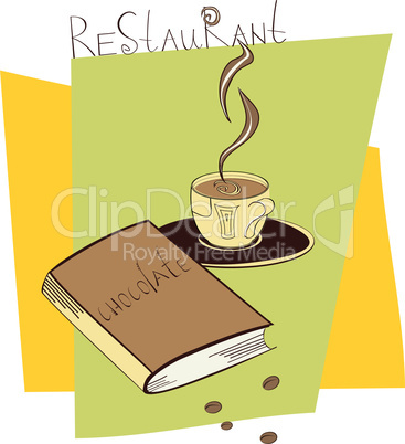 A cup of coffee with book