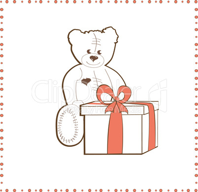 Bear with gift box