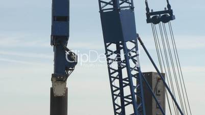 Crane Pile driver in construction of new port