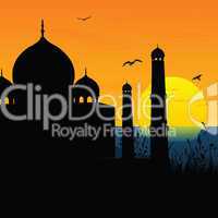 silhouette view of Taj Mahal, agra, India, sunrise,sunset