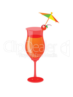 cocktail, mocktail, drink glass with a white background