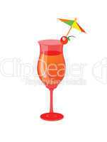 cocktail, mocktail, drink glass with a white background