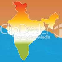 outline map of india in tri colors