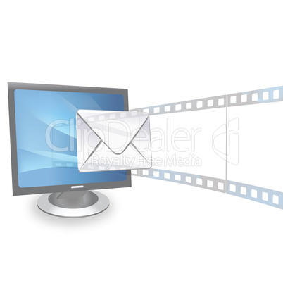 view of presentation and email from monitor