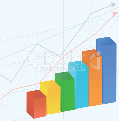 view of graph bars with background of graph lines