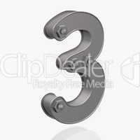 Alphabet - Metal - Number-3