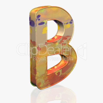 Alphabet - Grunge - Letter B