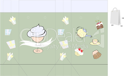 Template for bag with sweets