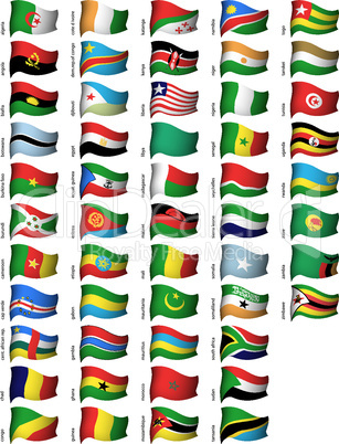 wavy african flags set
