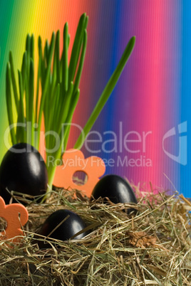 buntes Nest zu Ostern