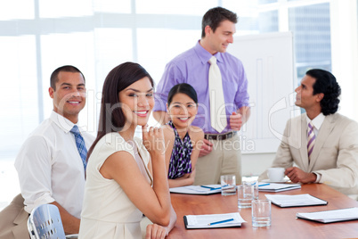 Portrait of a successful business team at a presentation