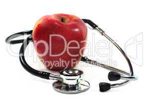 Stethoskop mit Apfel