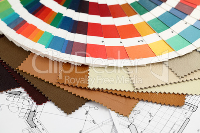palette of colors designs for interior works